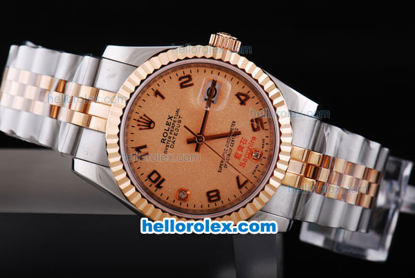 Rolex Datejust Oyster Perpetual Automatic with Rose Gold Bezel and Rose Gold Dial-Small Calendar - Click Image to Close